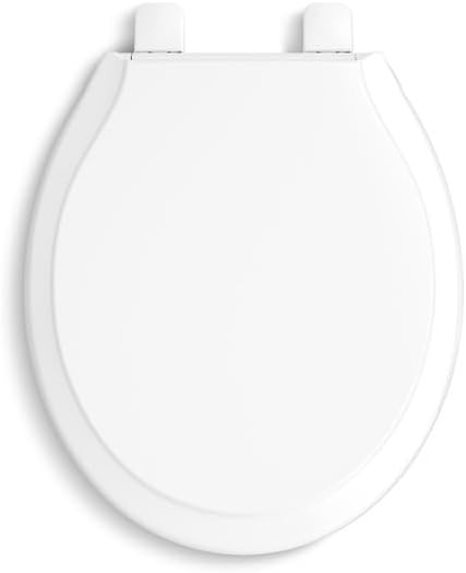 KOHLER 78052-RL-0 Rutledge ReadyLatch Quiet Close Rount Toilet Seat, Slow Close Lid and Seat, Grip-Tight Bumpers and Installation Hardware, White