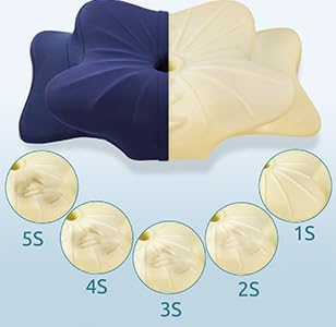 DONAMA Cervical Pillow for Neck and Shoulder,Contour Memory Foam Pillow,Ergonomic Neck Support Pillow for Side Back Stomach Sleepers with Pillowcase-King Size