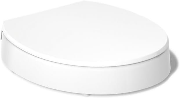 KOHLER 25876-0 Hyten 3" Height, Elevated Soft Close Round Toilet Seat, Contoured Seat with Grip-Tight Bumpers, Quick-Attach Hardware, White