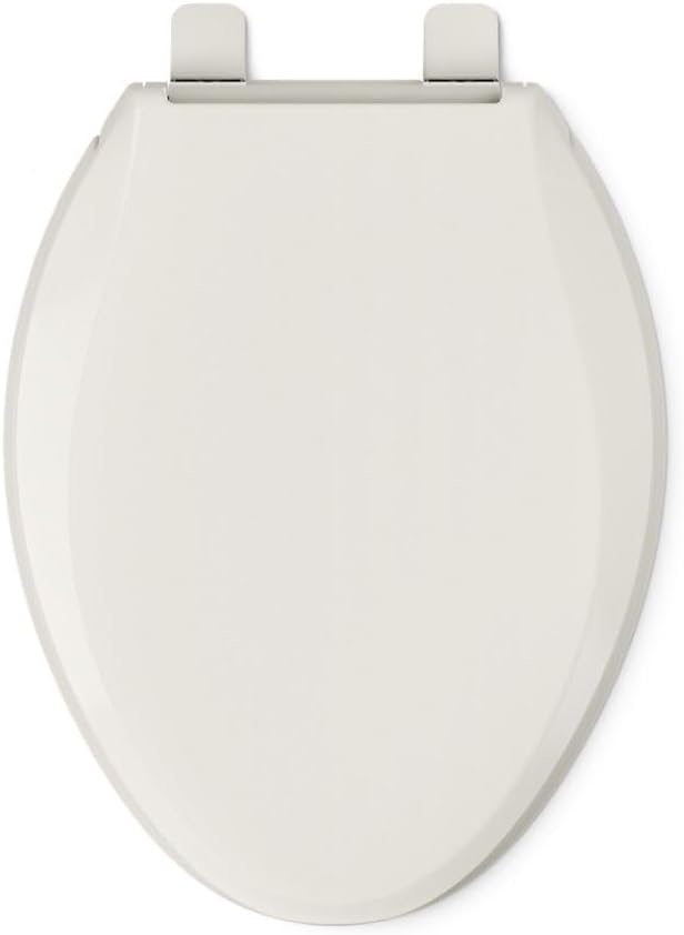 KOHLER 4636-RL-47 Cachet ReadyLatch Elongated Toilet Seat Slow Close, Soft Close Toilet Seat Quiet Lid, Contoured Grip-Tight Bumpers Installation Hardware, Apartment Essentials. Almond