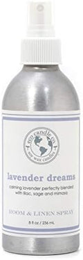 ECO CANDLE CO. Room & Linen Spray, Lavender Dreams, 8 oz. - Scents Of Lavender, Lilac, Sage, & Mimosa - Recycled Aluminum Bottle, No Propellents, Pump Top, All Natural Ingredients