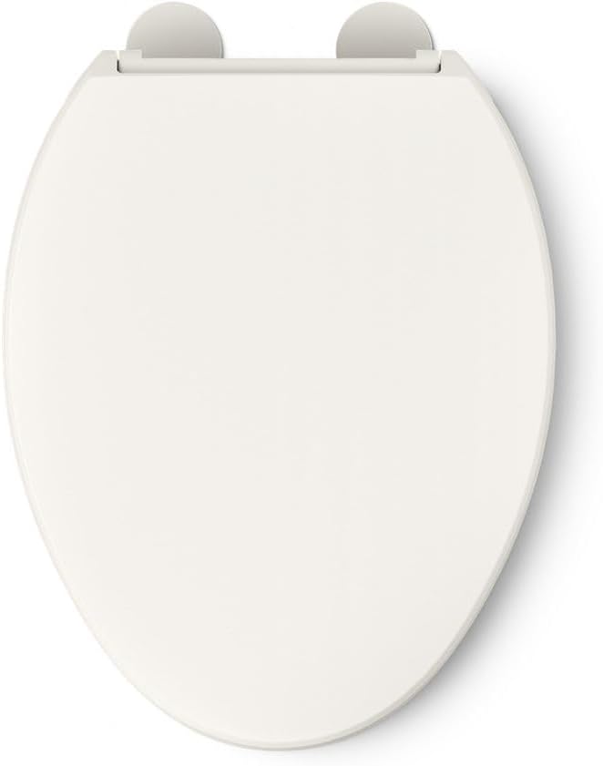 KOHLER 25875-96 Hyten 3" Height, Elevated Soft Close Elongated Toilet Seat, Contoured Seat with Grip-Tight Bumpers, Quick-Attach Hardware, No Slam Toilet Seat, Biscuit