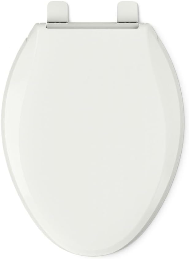KOHLER 4636-RL-NY Cachet ReadyLatch Elongated Toilet Seat Slow Close, Soft Close Toilet Seat Quiet Lid, Contoured Grip-Tight Bumpers Installation Hardware, Apartment Essentials, Dune