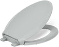 "KOHLER 4636-RL-95 Cachet ReadyLatch Elongated Toilet Seat Slow Close, Soft Close Toilet Seat Quiet Lid, Contoured Grip-Tight Bumpers Installation Hardware, Apartment Essentials, Ice Grey "