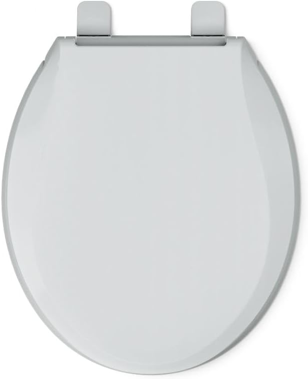 KOHLER 4639-RL-95 Cachet ReadyLatch Round Toilet Seat Soft Close, Ice Grey
