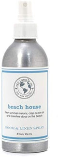 ECO CANDLE CO. Room & Linen Spray, Beach House, 8 oz. - Scents Of Melons & Ocean Air - Recycled Aluminum Bottle, No Propellents, Pump Top, All Natural Ingredients