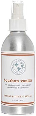 ECO CANDLE CO. Room & Linen Spray, Bourbon Vanilla, 8 oz. - Scents Of Bourbon, Vanilla, Tonka Bean, Cedarwood, & Cardamom - Recycled Aluminum Bottle, No Propellents, Pump Top, All Natural Ingredients