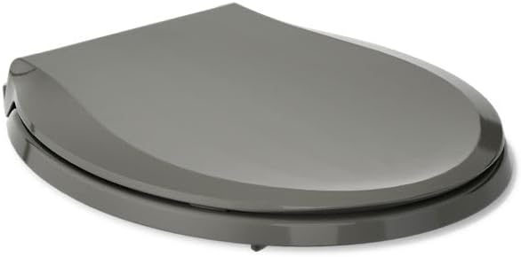 KOHLER 4639-RL-NY Cachet ReadyLatch Round Toilet Seat Soft Close, Thunder Grey
