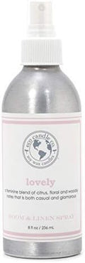 ECO CANDLE CO. Room & Linen Spray, Lovely, 8 oz. - Scents Of Lavender, Rosewood, Orchid, Bergamot, Cedarwood, & Musk - Recycled Aluminum Bottle, No Propellents, Pump Top, All Natural Ingredients