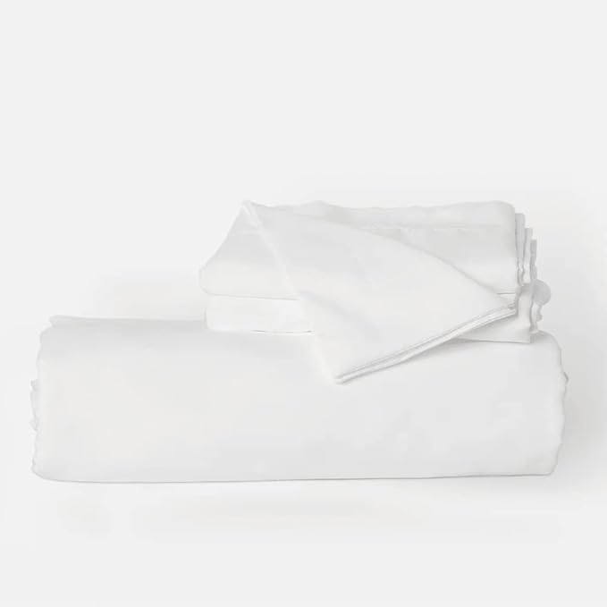 PeachSkinSheets Night Sweats: The Original 1500TC Soft King/Cali King Duvet Cover Set Classic White