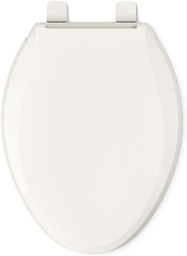 KOHLER 4636-RL-96 Cachet ReadyLatch Elongated Toilet Seat Slow Close Soft Close, Toilet Seat Quiet Lid, Contoured Grip-Tight Bumpers Installation Hardware, Apartment Essentials, Biscuit