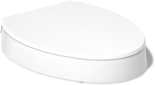 KOHLER 25875-0 Hyten 3" Height, Elevated Soft Close Elongated Toilet Seat, Contoured Seat with Grip-Tight Bumpers, Quick-Attach Hardware, No Slam Toilet Seat, White