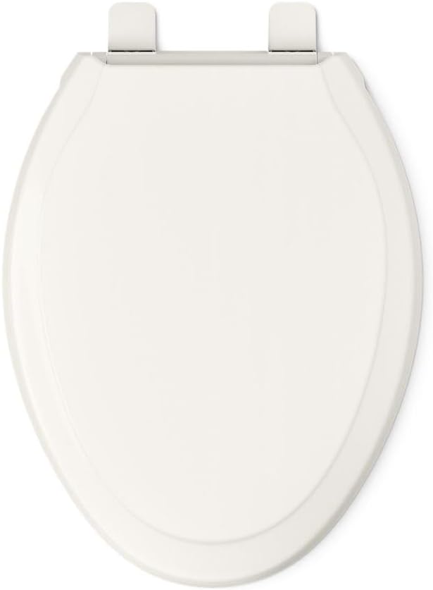 KOHLER 4734-RL-96 Rutledge ReadyLatch Soft Close Elongated Toilet Seat, Quiet-Close Lid, Grip-Tight Bumpers, Installation Hardware, Home Essentials, Biscuit