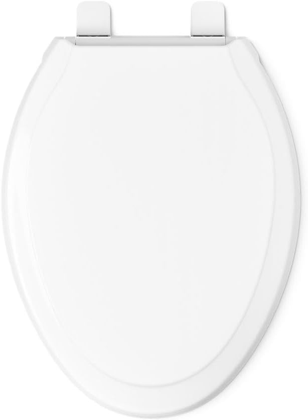 KOHLER 4734-RL-0 Rutledge ReadyLatch Soft Close Elongated Toilet Seat, Quiet-Close Lid Grip-Tight Bumpers, Installation Hardware, Home Essentials, White