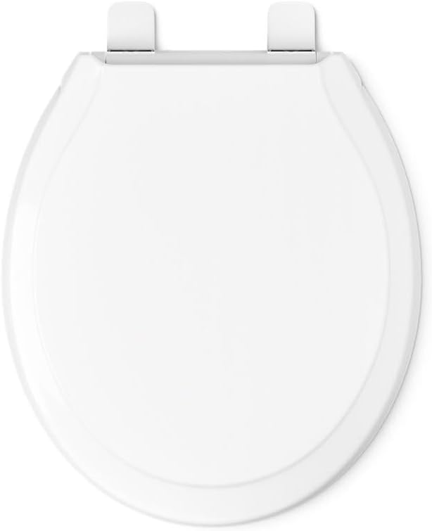 KOHLER 78059-RL-0 Rutledge Nightlight ReadyLatch Slow Close Toilet Seat, Round-Front, Quiet-Close Lid and Seat, Grip-Tight Bumpers, White
