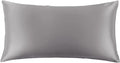 THXSILK Set of 2 Silk Pillowcase for Hair and Skin, 100% Mulberry Silk Bed Pillowcase 22 Momme, Hypoallergenic Soft Breathable Silk Pillow Case with Hidden Zipper, California King 20"x40", Grey