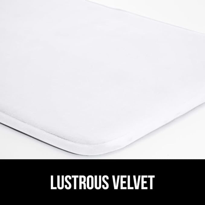 GORILLA GRIP Thick Memory Foam Toilet Rug for Bathroom, U Shaped Washable, Soft Absorbent Velvet Topside Floor Mats, Machine Wash, Cushioned Luxury Rugs for Bath Room, 22.5 x 19.5, White