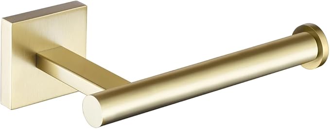 Luxury Brushed Gold Toilet Paper Holder Wall Mounted Bathroom Toilet Paper Roll Holder Toilet Tissue Holder Warm Elegant Finish 304 Stainless Steel Tissue Roll Holder for Bathroom Washroom Kitchen