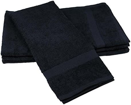 Towel Supercenter 16X27 Cotton Hand Towels 36Pack - 60Pack -120Pack for Bathroom & Salons (Black)