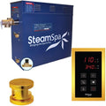 STEAMSPA 4.5kW Steam Sauna Generator Sentry Series 240V Steam Generator with Touch Screen, Steamhead, Built-in Steam Shower Auto Drain, ACU Quickstart Steam Bath Generator (Gold)