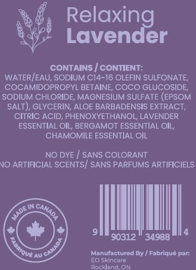 Luxury Foaming Bath - Natural Scented Bubble Bath with Essential Oils and Epsom Salt - Relaxing Lavender Scent, 33.8 fl oz / 1L