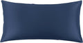THXSILK Set of 2 100% Mulberry Silk Pillowcase for Hair and Skin, Grade 6A+ Mulberry Silk Pillow Cases 22 Momme, Hypoallergenic Pillow Case Cover with Zipper (California King 20"x40", Navy Blue)