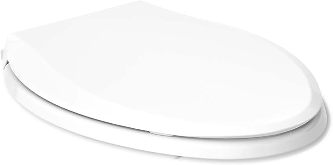 KOHLER 4636-RL-0 Cachet ReadyLatch Elongated Toilet Seat Slow Close, Soft Close Toilet Seat Quiet Lid, Contoured Grip-Tight Bumpers Installation Hardware, Apartment Essentials, White