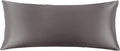 THXSILK 100% Mulberry Silk Pillowcase for Hair and Skin, Both Sides 22 Momme Pure Natural Silk Body Pillowcase, Soft Breathable Zipper Pillow Case Body Size 20"x54", Dark Grey