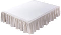 MEADOW PARK Washed French Linen Bed Skirt, Dust Ruffl, Twin Size 39" W x 75" L, Drop 16", Super Soft, Ruffle Style, Natural Color