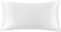 THXSILK 100% Mulberry Silk Pillowcase for Hair and Skin, Both Sides Grade 6A+ 22 Momme Mulberry Silk Pillow Case with Hidden Zipper, Soft Smooth White Pillowcase(1pc, California King Size 20"x40")