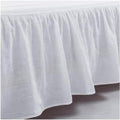 MEADOW PARK Washed French Linen Bed Skirt, Dust Ruffl, Cal King Size 72" W x 84" L, Drop 16", Super Soft, Ruffle Style, White Color