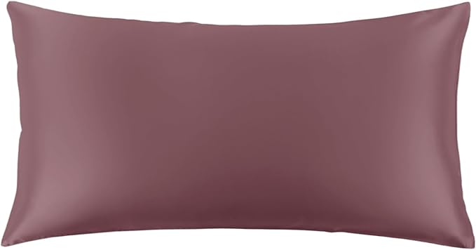 THXSILK 22 Momme Pure Mulberry 6A+ Silk Pillowcase for Hair and Skin with Zipper Closure, Cooling, Natural, Organic, Double Sided Mulberry Silk Pillow Case (Purple, California King Size 20"x40", 1pc)