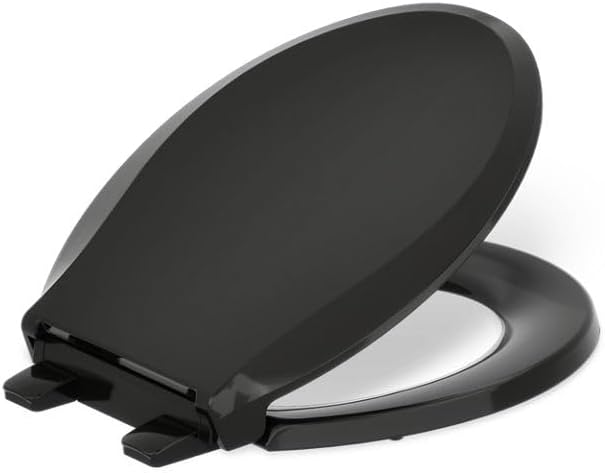KOHLER 4639-RL-7 Cachet ReadyLatch Round Toilet Seat Soft Close, Black
