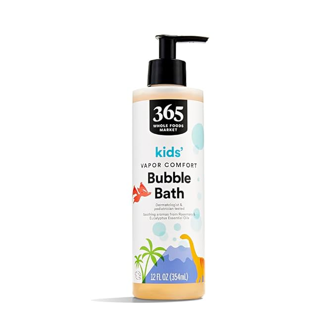 365 by Whole Foods Market, Kids' Vapor Comfort Bubble Bath, Rosemary & Eucalyptus Essential Oils, 12 Fl Oz