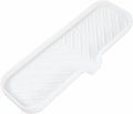 Silicone Bathroom Soap Dishes with Drain Spout-Bathroom and Kitchen Sink Organizer,Sponge Holder,Dish Soap Tray,Perfect for Dispenser,Scrubber,Bottle,Cup on Sink or Counter-White 12"×4"