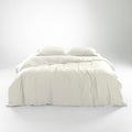 Olive + Crate Tencel Eucalyptus Cooling Duvet Cover Set - Hypoallergenic, Lyocell Tencel Duvet Cover - Soft, Temperature Regulating with Hidden Button Closure & Corner Ties - Queen Size [Ivory]