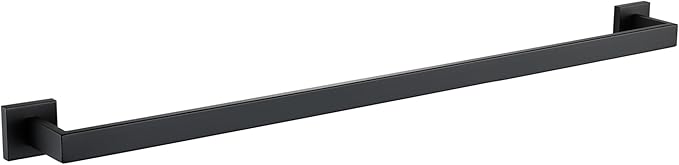 LANC 36-Inche Long Towel Bars for Bathroom Wall Mounted, Matte Black Bath Towel Racks Stainless Steel Total-37.5” Towel Rails for Kitchen Square Towel Holder Rods Hanger, A8804MB-9P1