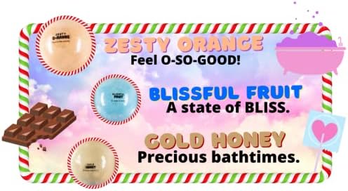 Sweet Escape Candy Fruity Juicy Sweet Treat Bomb Bath Fizzers Bath Bomb Gift Set for Women - 9 Large Bath Bombs Aromatherapy Luscious Fragrance Bath Gift Set