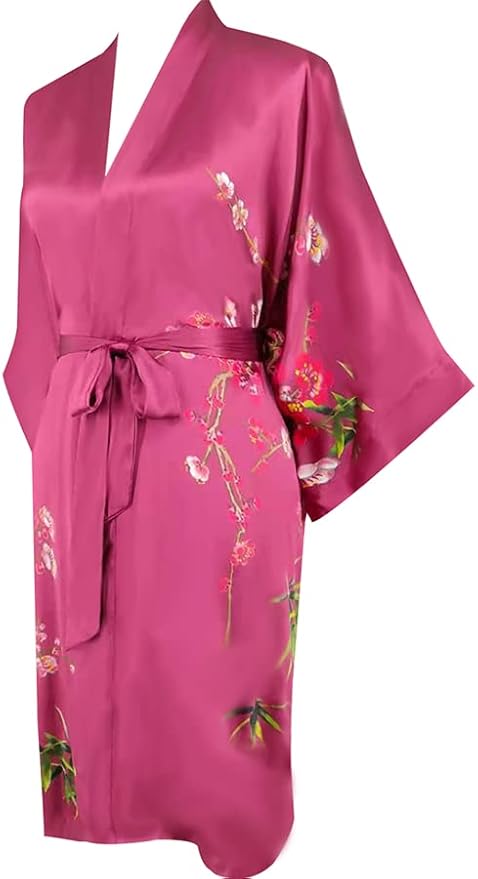 women's 100% silk kimono, short bathrobe pajamas, kimono pajamas