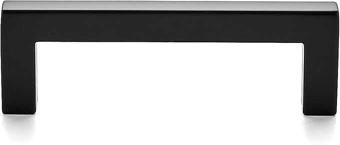Ravinte 3 Pack Solid 3 Inch Center to Center Slim Square Bar Drawer Handles - Kitchen Cabinet Hardware in Matte Black - Drawer Pulls and Cabinet Handles