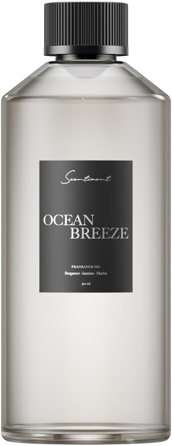 Scentiment Diffuser Oil - Ocean Breeze | Inspired by Five Star Hotels' Lobby Scent | Luxurious Scent with Notes of Bergamot, Lemon, Jasmine with Marine & Amber (500ml)