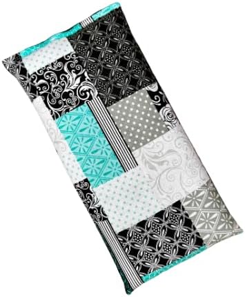 Large Microwave Heating Pad with Flax Seed, Scented or Unscented, Good for Back Pain or Cramps, Moist Heat Therapy or Ice Pack, Microwavable Bean Bag, 6" x 12" (Patchwork, Lavender & Chamomile)