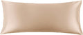 THXSILK Set of 2 100% Mulberry Silk Pillowcase for Hair and Skin, Grade 6A+ Mulberry Silk Pillow Cases 22 Momme, Hypoallergenic Pillow Case Cover with Zipper (Body Size 20"x54", Beige)