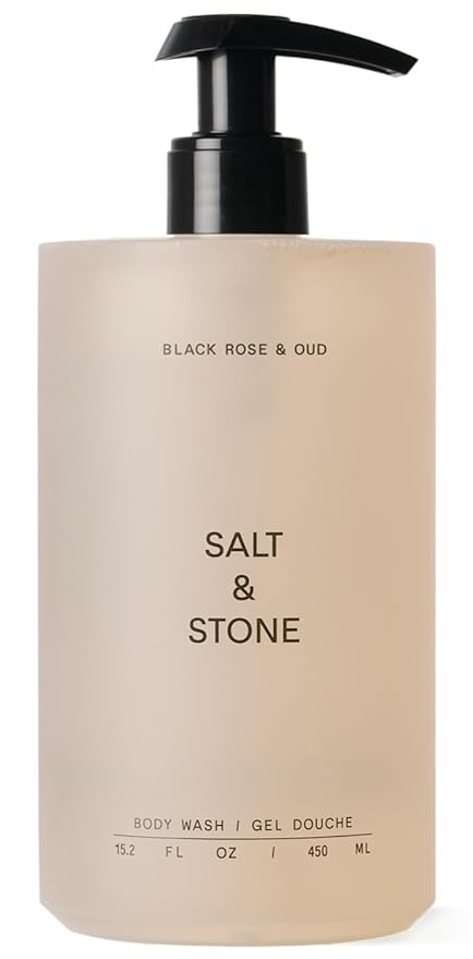 Salt & Stone Body Wash for Women & Men | Black Rose & Oud | Hydrating Gel Cleanser | Clean & Soften Skin | Made with Niacinamide & Hyaluronic Acid | Free From Parabens Sulfates & Phthalates 15.2 fl oz