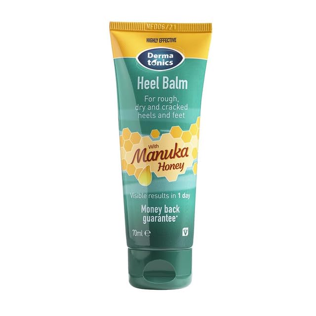 Dermatonics Manuka Honey Heel and Elbow Moisturizing & Exfoliating Cream for Dry and Cracked Heels | Dry Feet Treatment & Cracked Heel Repair for Rough, Dry and Cracked Feet, 2.37 fl oz Tube, 3 Pack