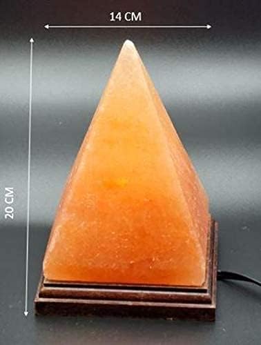 Apex Global Himalayan Pink Salt Lamp Pyramid Individually Hand Crafted, (8 inches, 7 lbs.) Amber Glow, Certified Wire with Dimmer Switch and Extra Bulb Unique Gift Idea