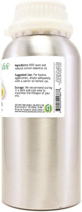 Lemon Essential Oil - 16 fl oz - Aluminum Bottle - 100% Essential Oil -GreenHealth