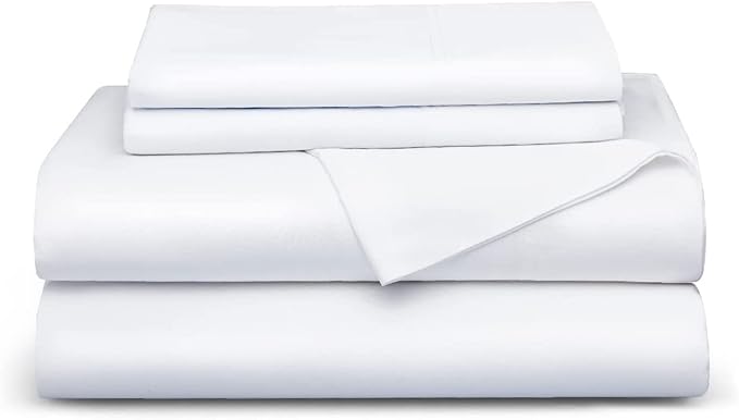 Bedsure King Size Sheet Set, Cooling Sheets King, Rayon Derived from Bamboo, Deep Pocket Up to 16", Breathable & Soft Bed Sheets, Hotel Luxury Silky Bedding Sheets & Pillowcases, White