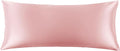 THXSILK 22 Momme Mulberry Silk Zipper Pillow Case, 100% Pure Mulberry Real Silk Body Pillowcase, Both Sides Grade 6A+ Silk for Hair and Skin, 1PC (Light Pink, Body Size 20"x54")