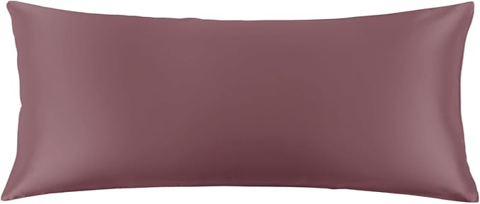 THXSILK Mulberry Silk Pillowcase for Hair and Skin with Hidden Zipper, Both Side 22 Momme Silk, Natural Mulberry Silk Body Pillowcase Pillow Cover (20inch x 54inch, Body Size, Purple, 1pc)